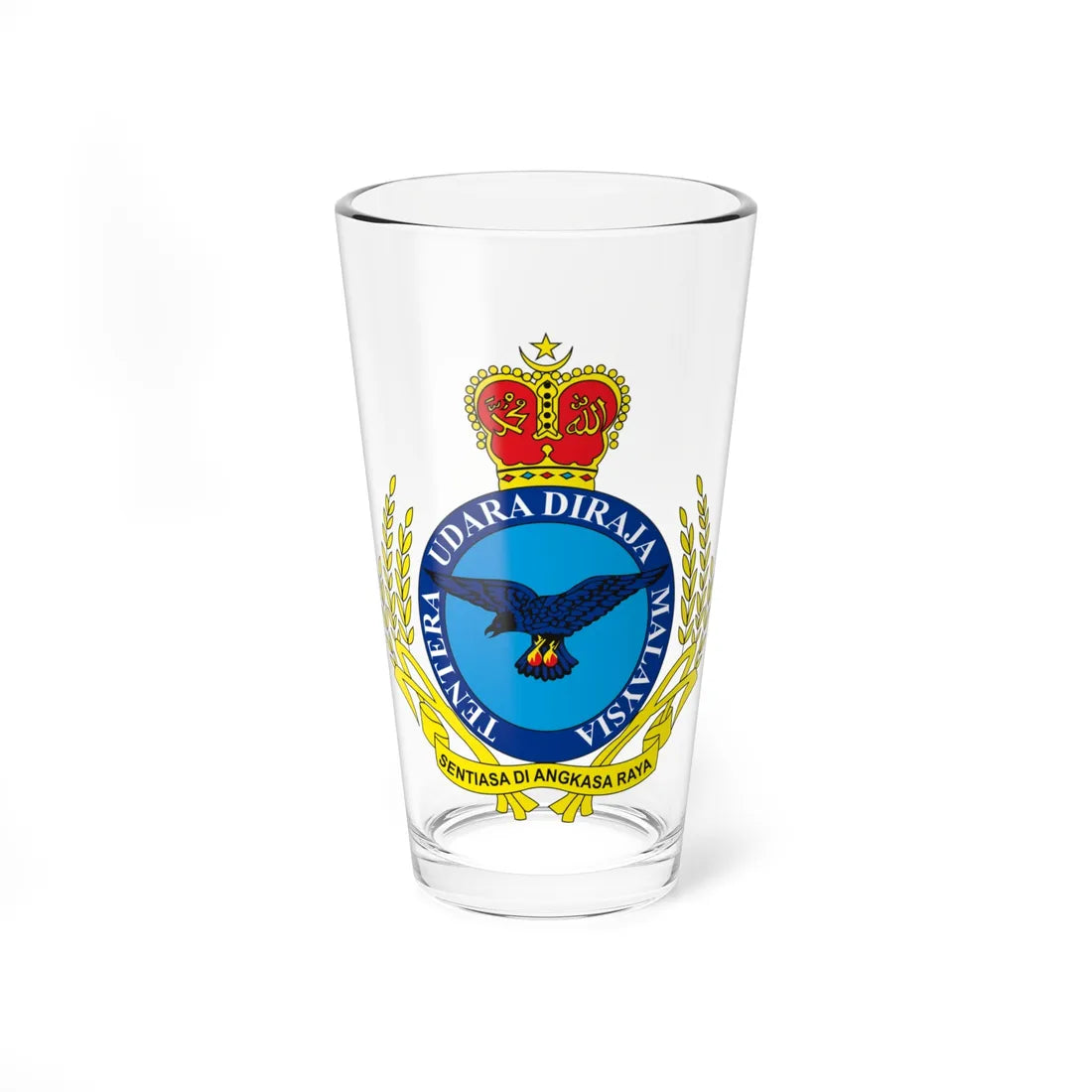 Badge of the Royal Malaysian Air Force (Malaysia) (Coat of Arms) Pint Glass 16oz 16oz - Go Mug Yourself