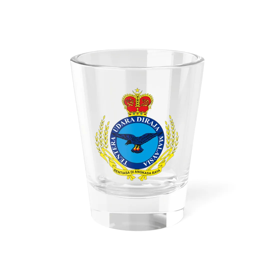 Badge of the Royal Malaysian Air Force (Malaysia) (Coat of Arms) Shot Glass 1.5oz 1.5oz - Go Mug Yourself