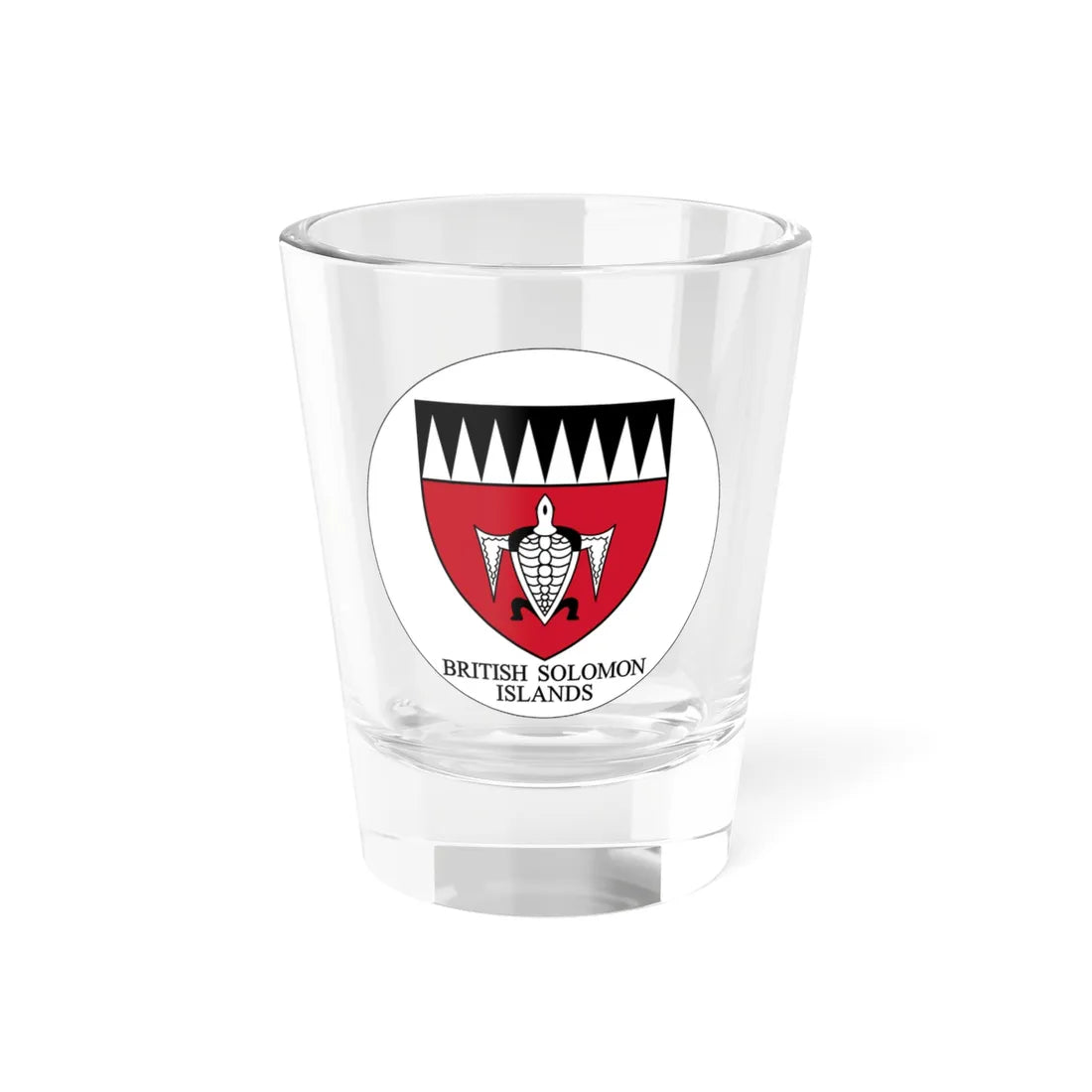 Badge of the Solomon Islands 1947-1956 (Solomon Islands) (Coat of Arms) Shot Glass 1.5oz 1.5oz - Go Mug Yourself