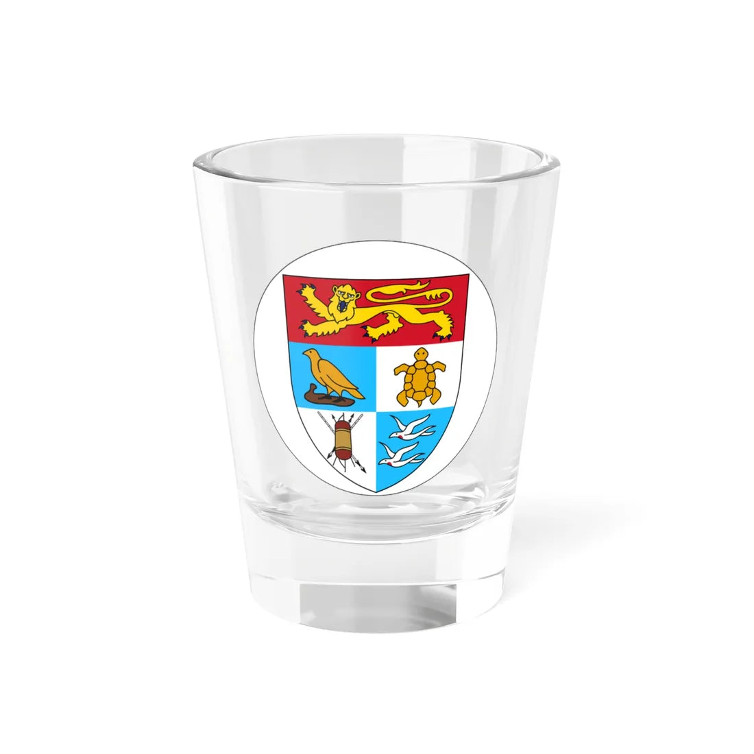 Badge of the Solomon Islands 1956-1978 (Solomon Islands) (Coat of Arms) Shot Glass 1.5oz 1.5oz - Go Mug Yourself