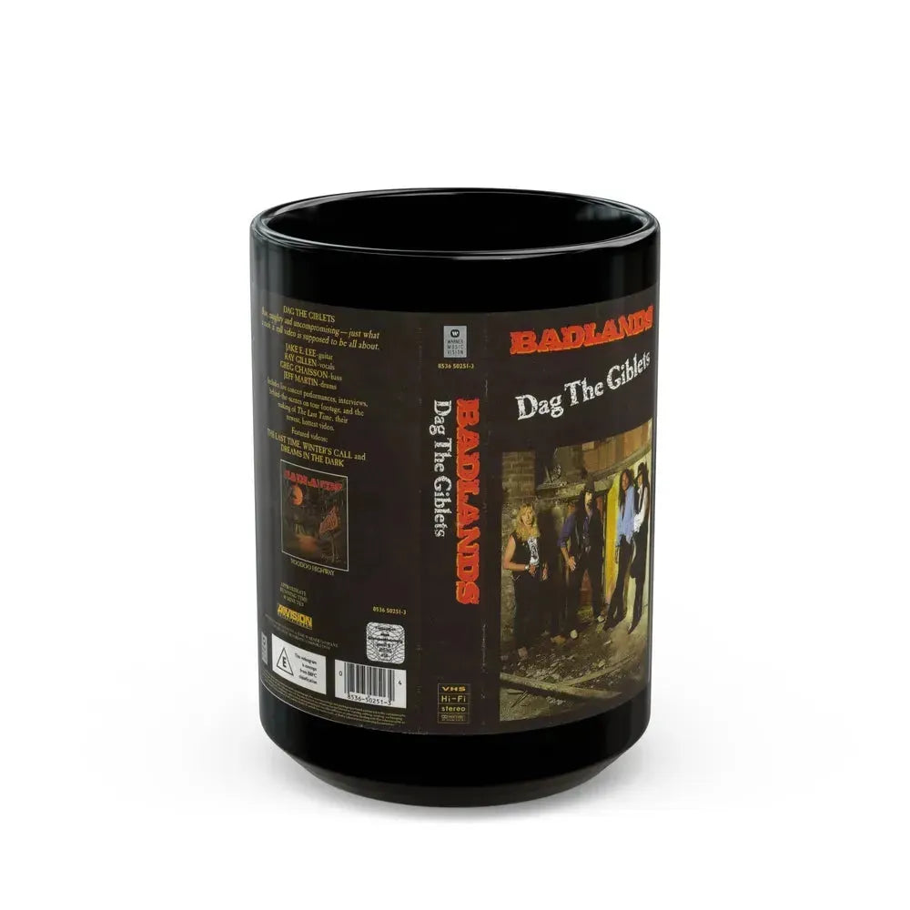 BADLANDS DAG THE GIBLETS (VHS COVER) - Black Coffee Mug 15oz - Go Mug Yourself