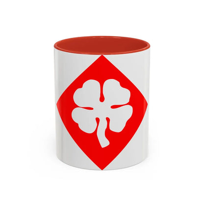 Fourth United States (U.S. Army) Accent Coffee Mug-11oz-Red-Go Mug Yourself