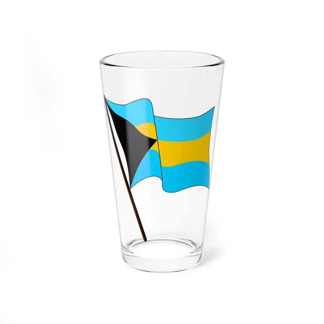 Bahamas Waving Flag Icon (Bahamas) Pint Glass 16oz 16oz - Go Mug Yourself