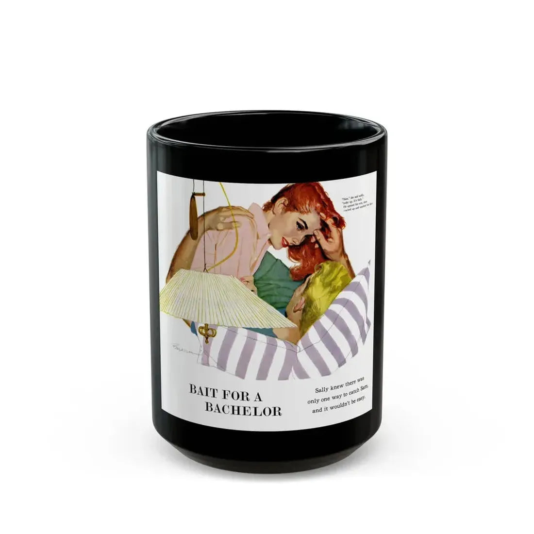 Bait for a Bachelor, 1956 - Black Coffee Mug 15oz - Go Mug Yourself