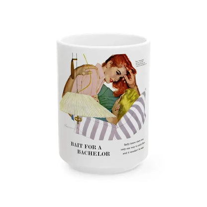 Bait for a Bachelor, 1956 - White Coffee Mug 15oz - Go Mug Yourself