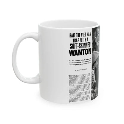 Bait The Viet Nam Trap with a Soft-Skinned Wanton, World of Men - White Coffee Mug - Go Mug Yourself