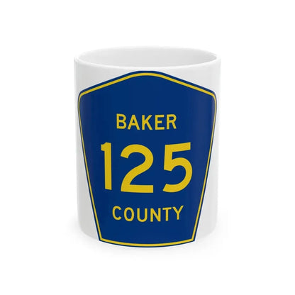 Baker County 125 (Florida) (Road Sign) White Coffee Mug 11oz - Go Mug Yourself