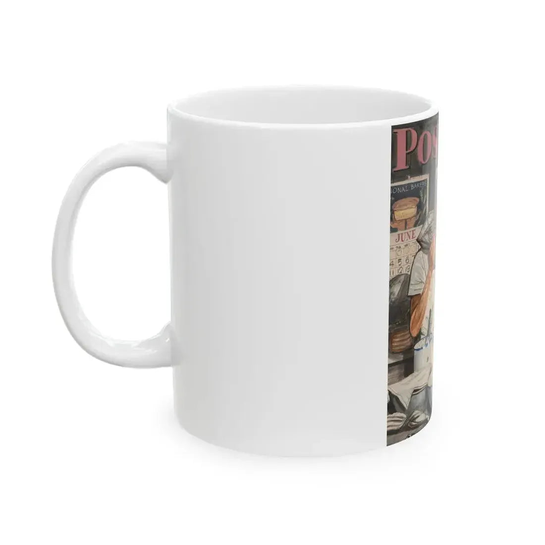 Baker Frosting Cake, The Saturday Evening Post cover study, June 16, 1945 - White Coffee Mug - Go Mug Yourself