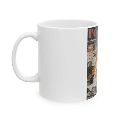 Baker Frosting Cake, The Saturday Evening Post cover study, June 16, 1945 - White Coffee Mug - Go Mug Yourself