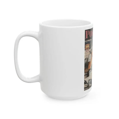 Baker Frosting Cake, The Saturday Evening Post cover study, June 16, 1945 - White Coffee Mug - Go Mug Yourself