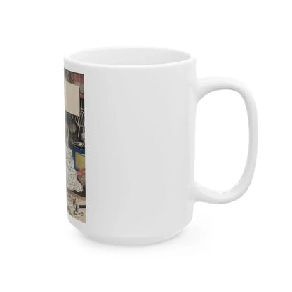 Baker Frosting Cake, The Saturday Evening Post cover study, June 16, 1945 - White Coffee Mug - Go Mug Yourself