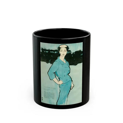 Balensiaga - New Blue, Vogue Illustrations, 1954 - Black Coffee Mug 11oz - Go Mug Yourself