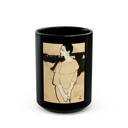Balensiaga - New Collar, Vogue Illustrations, 1954 - Black Coffee Mug 15oz - Go Mug Yourself
