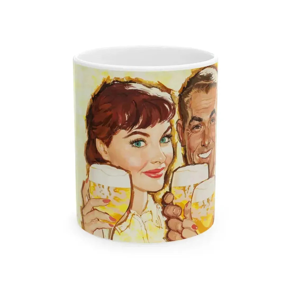 Ballantine Beer billboard illustration, 1957 - White Coffee Mug 11oz - Go Mug Yourself