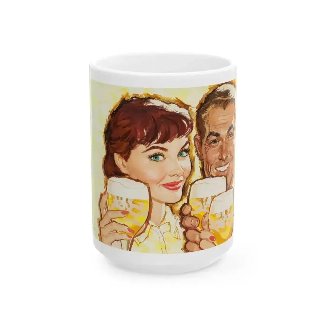 Ballantine Beer billboard illustration, 1957 - White Coffee Mug 15oz - Go Mug Yourself
