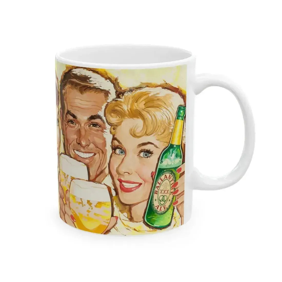 Ballantine Beer billboard illustration, 1957 - White Coffee Mug - Go Mug Yourself