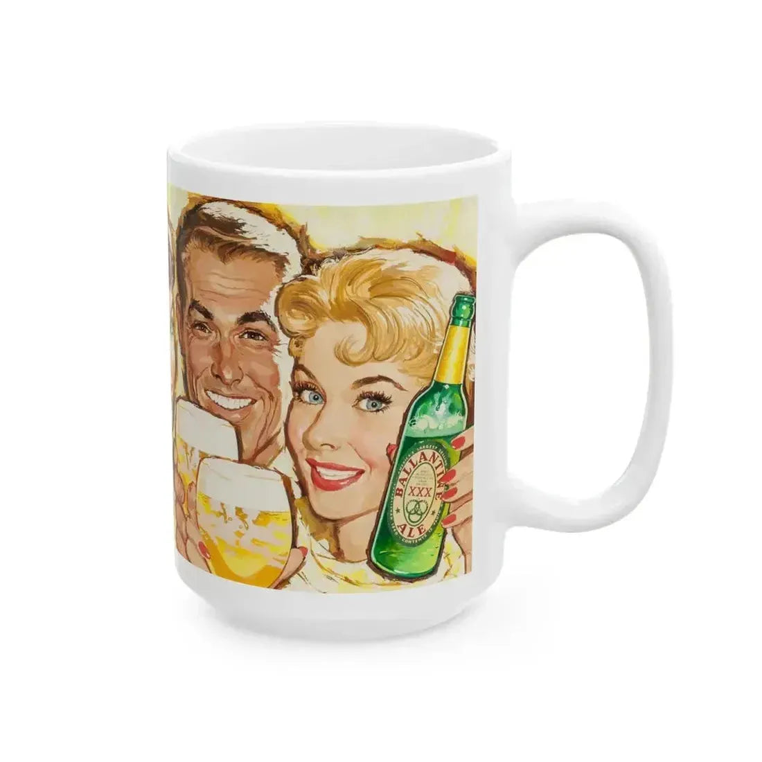 Ballantine Beer billboard illustration, 1957 - White Coffee Mug - Go Mug Yourself
