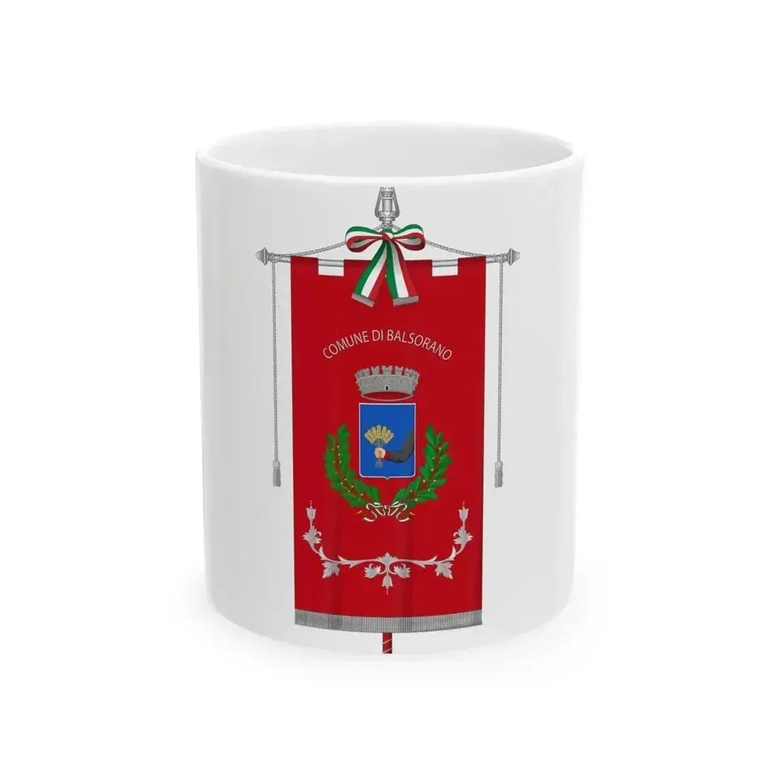 Balsorano-Gonfalone (Italy) White Coffee Mug 11oz - Go Mug Yourself