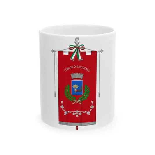 Balsorano-Gonfalone (Italy) White Coffee Mug 11oz - Go Mug Yourself