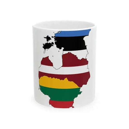 Baltic states flag map (Estonia) White Coffee Mug 11oz - Go Mug Yourself
