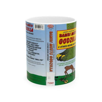 BAMBI MEETS GODZILLA AND OTHER WEIRD CARTOONS (VHS COVER) - White Coffee Mug 11oz - Go Mug Yourself