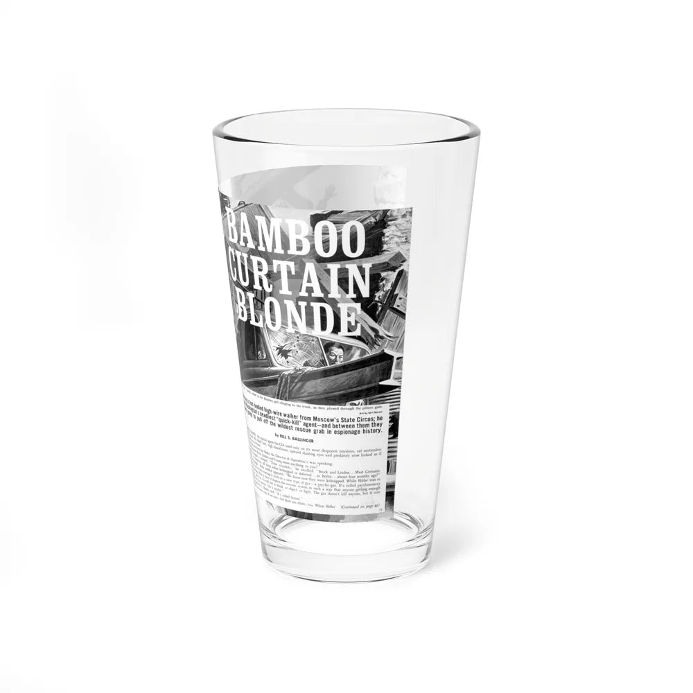 Bamboo Curtain Blonde, For Men Only, February 1966 (Magazine Illustration) Pint Glass 16oz-Go Mug Yourself