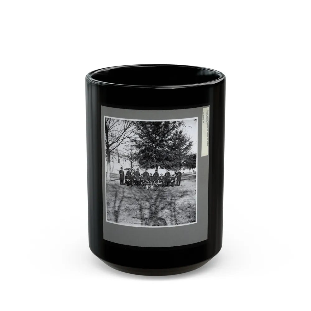 Band Group Seated Behind Their Instruments (U.S. Civil War) Black Coffee Mug-15oz-Go Mug Yourself