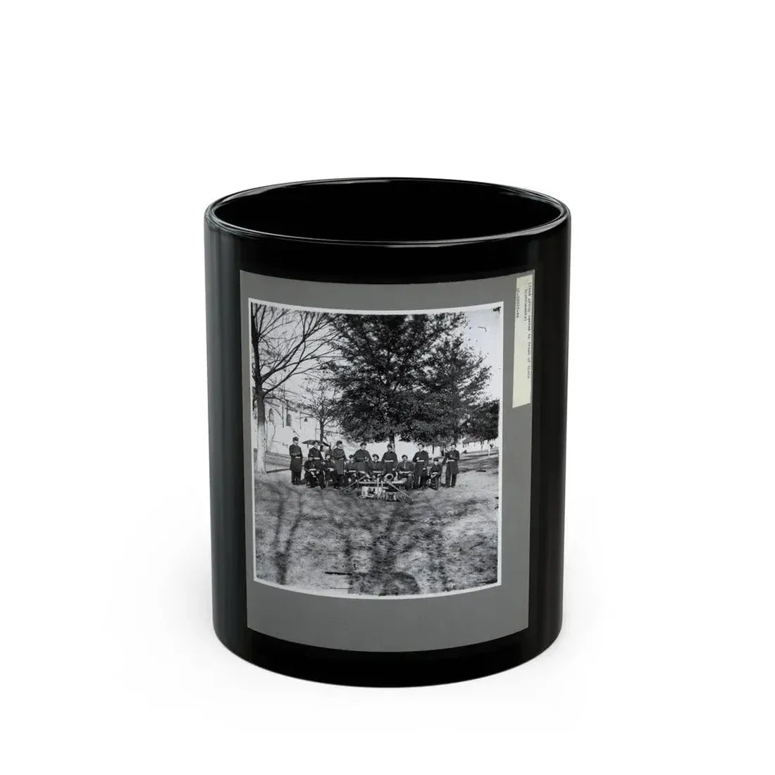 Band Group Seated Behind Their Instruments (U.S. Civil War) Black Coffee Mug 11oz - Go Mug Yourself