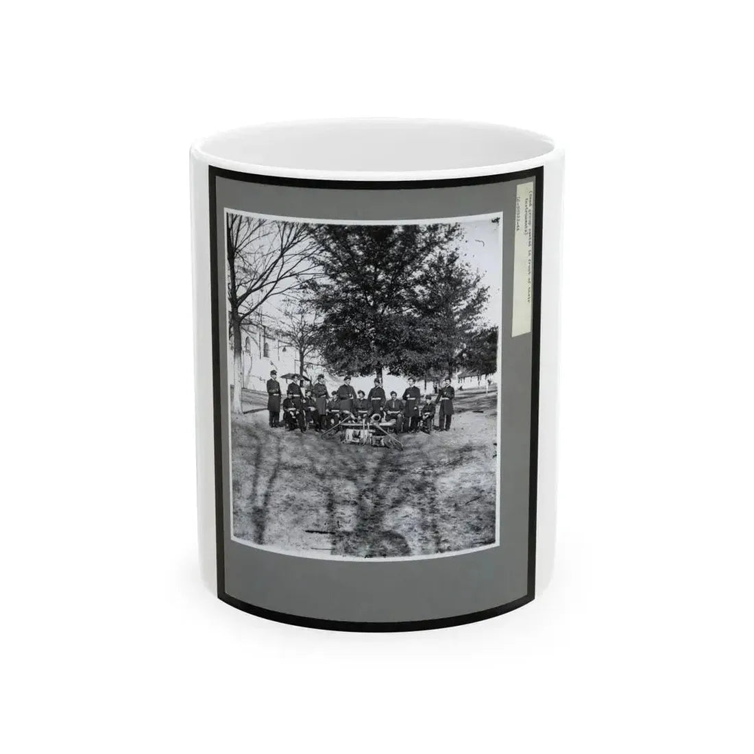 Band Group Seated Behind Their Instruments (U.S. Civil War) White Coffee Mug 11oz - Go Mug Yourself