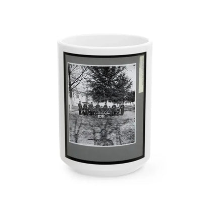 Band Group Seated Behind Their Instruments (U.S. Civil War) White Coffee Mug 15oz - Go Mug Yourself