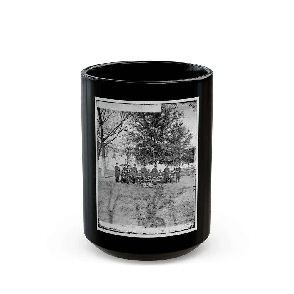 Band Group Seated Behind Their Instruments(2) (U.S. Civil War) Black Coffee Mug-15oz-Go Mug Yourself