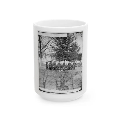 Band Group Seated Behind Their Instruments(2) (U.S. Civil War) White Coffee Mug-15oz-Go Mug Yourself