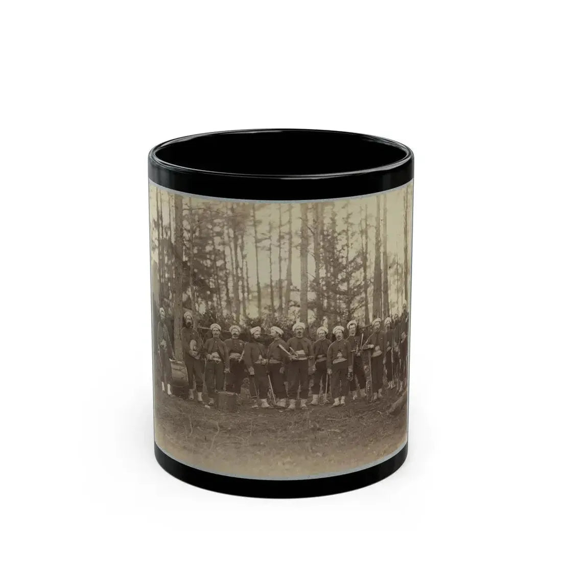 Band Of 114th Pennsylvania Infantry In Front Of Petersburg, Va., August, 1864 (U.S. Civil War) Black Coffee Mug 11oz - Go Mug Yourself