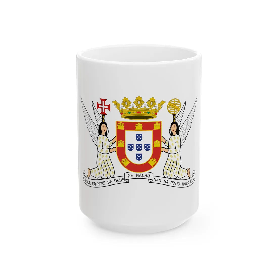 Bandeira do Leal Senado white background (Portugal) White Coffee Mug 15oz - Go Mug Yourself