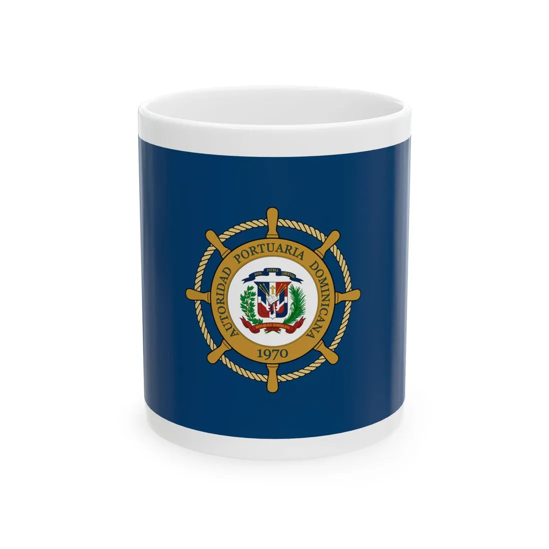 Bandera Autoridad Portuaria Dominicana (Dominica) White Coffee Mug 11oz - Go Mug Yourself