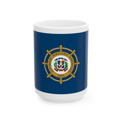 Bandera Autoridad Portuaria Dominicana (Dominica) White Coffee Mug 15oz - Go Mug Yourself