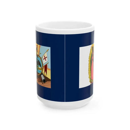 Bandera de Allende anverso y reverso Cruz (Mexico) White Coffee Mug 15oz - Go Mug Yourself