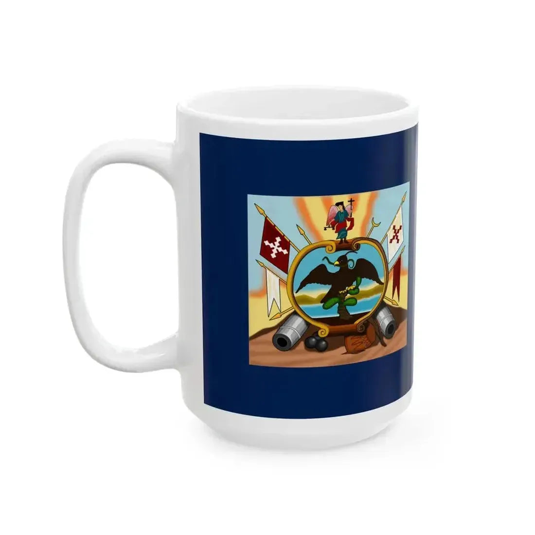 Bandera de Allende anverso y reverso Cruz (Mexico) White Coffee Mug - Go Mug Yourself