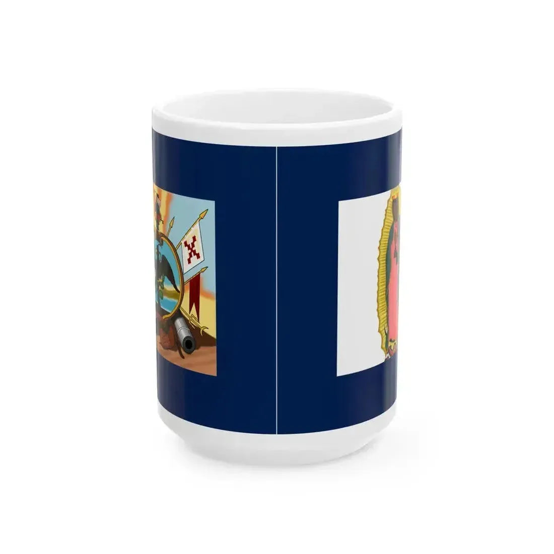 Bandera de Allende anverso y reverso Equis (Mexico) White Coffee Mug 15oz - Go Mug Yourself