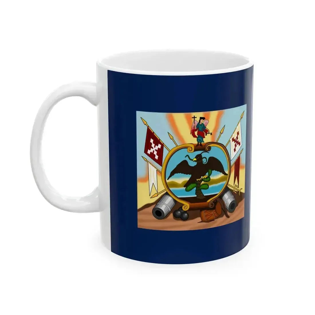Bandera de Allende anverso y reverso Equis (Mexico) White Coffee Mug - Go Mug Yourself