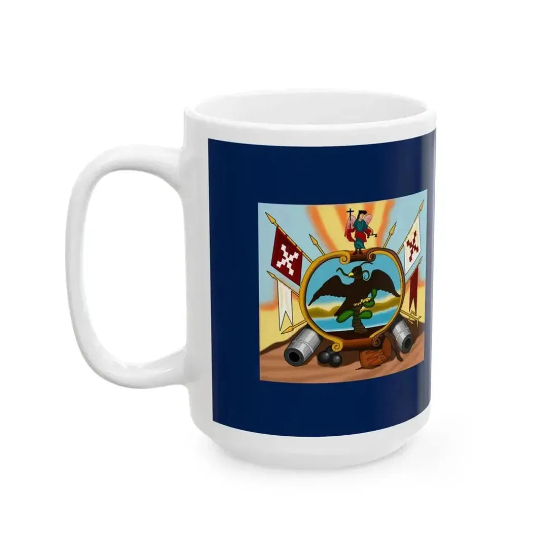 Bandera de Allende anverso y reverso Equis (Mexico) White Coffee Mug - Go Mug Yourself