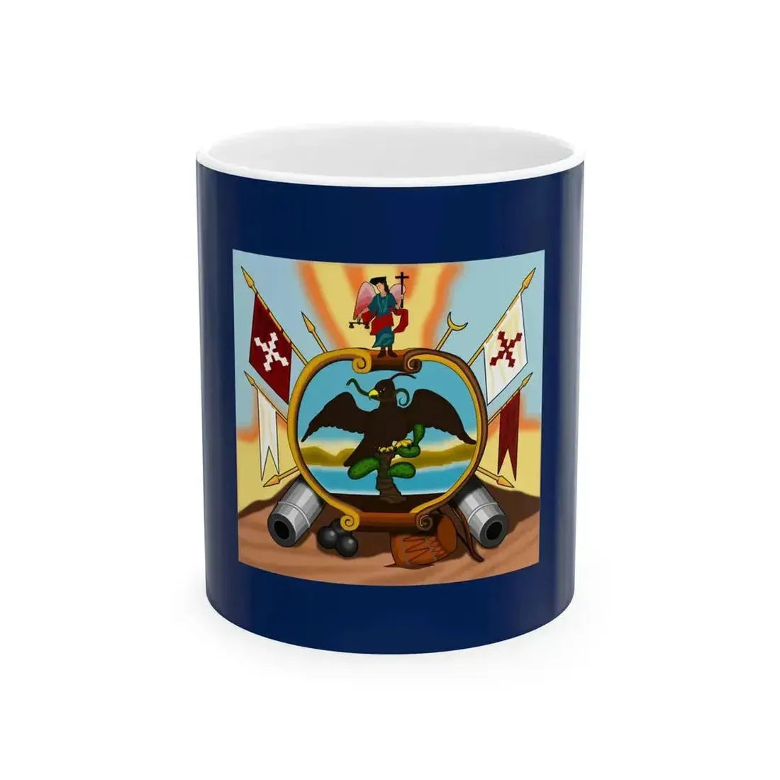 Bandera de Allende Reverso Cruz (Mexico) White Coffee Mug 11oz - Go Mug Yourself