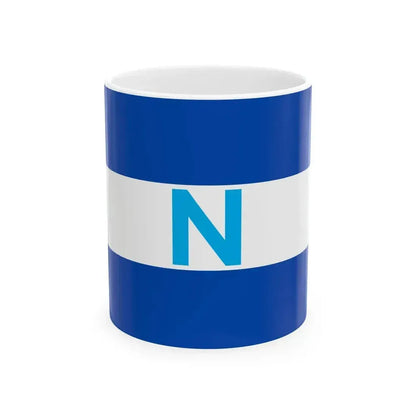 Bandera de El Salvador con el logo del partido Nuevas Ideas (El Salvador) White Coffee Mug 11oz - Go Mug Yourself