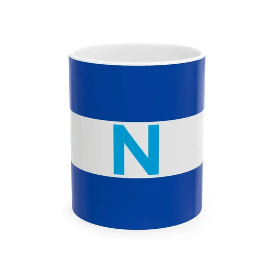 Bandera de El Salvador con el logo del partido Nuevas Ideas (El Salvador) White Coffee Mug 11oz - Go Mug Yourself
