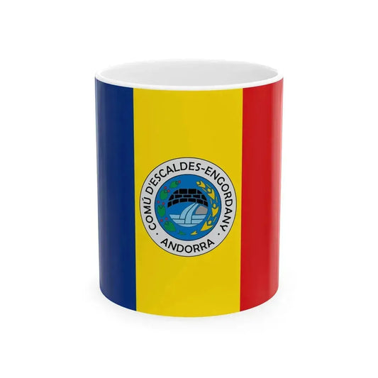 Bandera de Escaldes-Engordany (Andorra) White Coffee Mug 11oz - Go Mug Yourself
