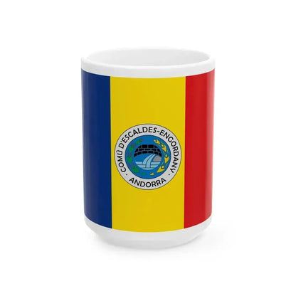 Bandera de Escaldes-Engordany (Andorra) White Coffee Mug 15oz - Go Mug Yourself