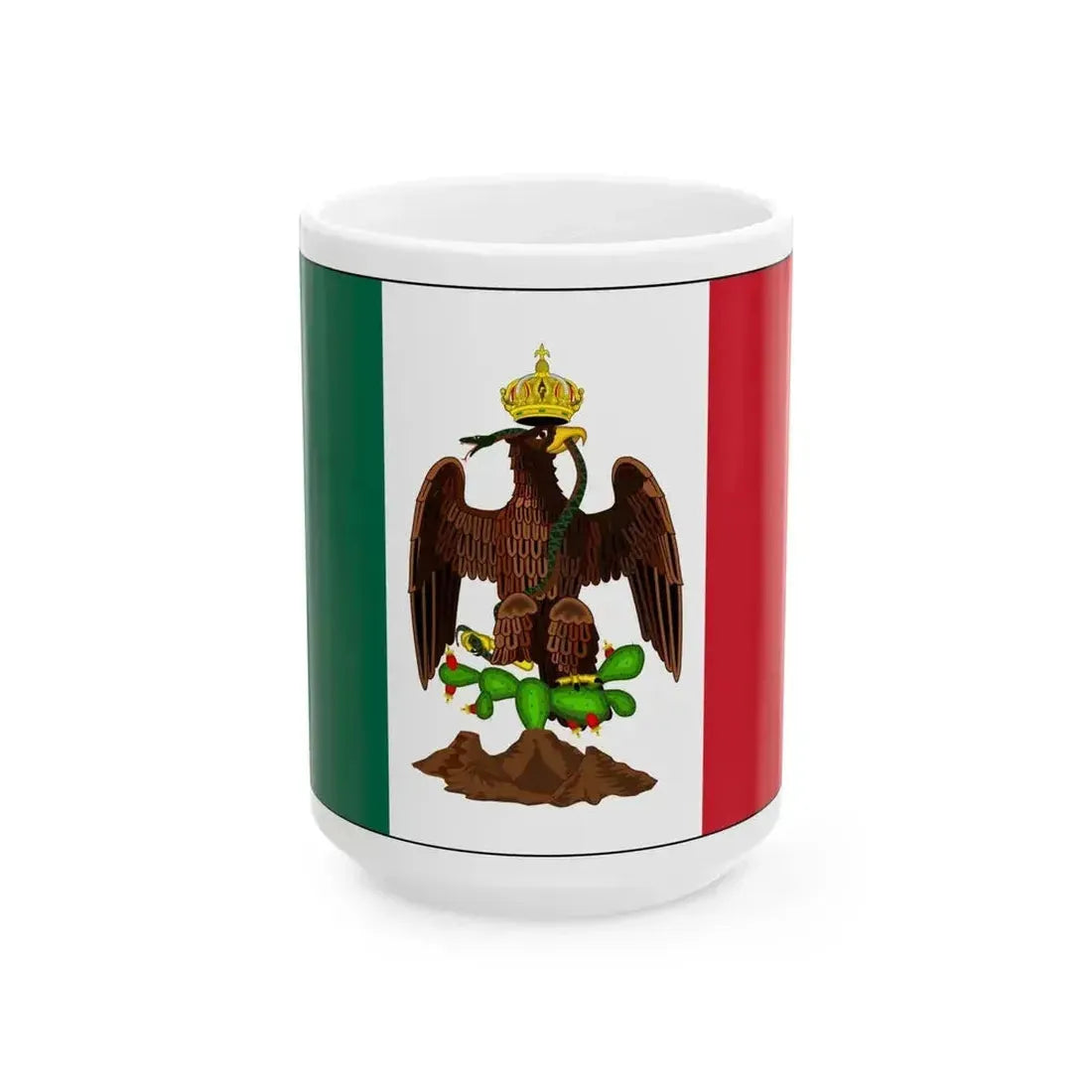 Bandera de guerra del Imperio 1863 a 1867 (Mexico) White Coffee Mug 15oz - Go Mug Yourself