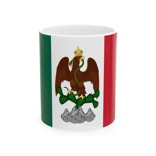 Bandera de Guerra del Segundo Imperio Mexicano 1865-1867 (Mexico) White Coffee Mug 11oz - Go Mug Yourself