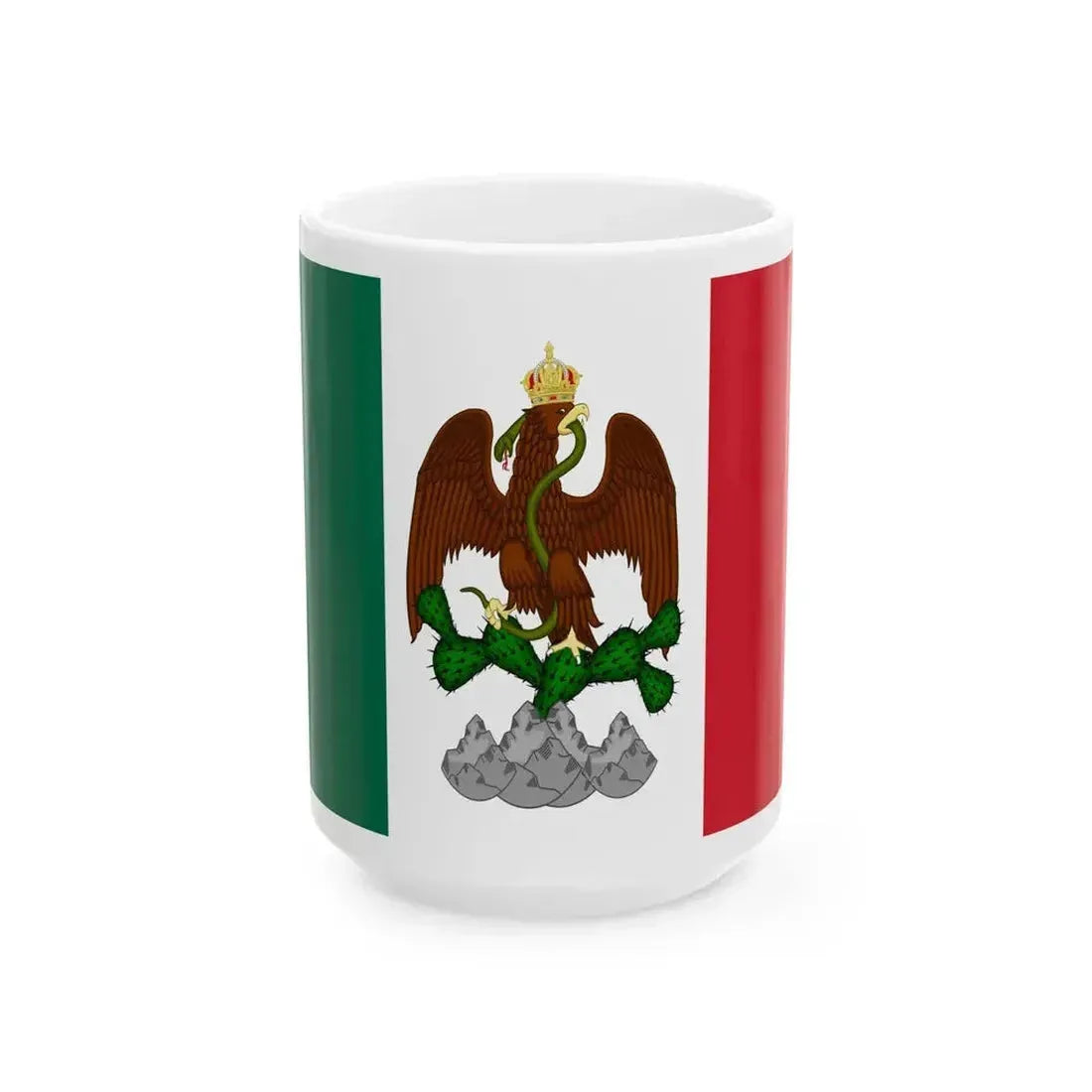 Bandera de Guerra del Segundo Imperio Mexicano 1865-1867 (Mexico) White Coffee Mug 15oz - Go Mug Yourself