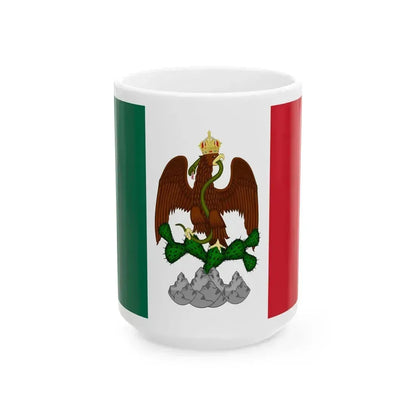 Bandera de Guerra del Segundo Imperio Mexicano 1865-1867 (Mexico) White Coffee Mug 15oz - Go Mug Yourself